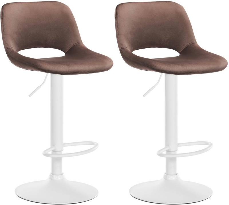 CLP Barhocker Camden (2er Set, 2 St., 2er), mit Samt-Bezug, höhenverstellbar von CLP