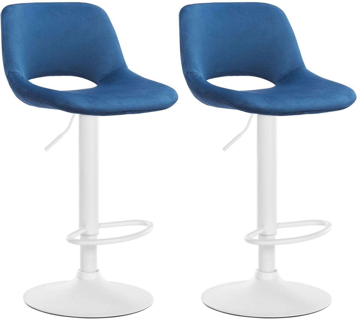 CLP Barhocker Camden (2er Set, 2 St., 2er), mit Samt-Bezug, höhenverstellbar von CLP