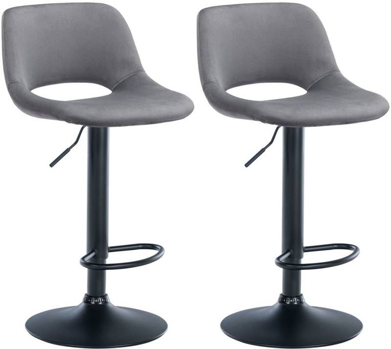 CLP Barhocker Camden (2er Set, 2 St., 2er), mit Samt-Bezug, höhenverstellbar von CLP