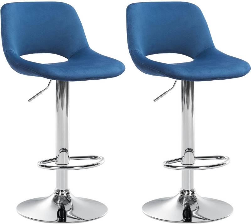 CLP Barhocker Camden (2er Set, 2 St., 2er), mit Samt-Bezug, höhenverstellbar von CLP
