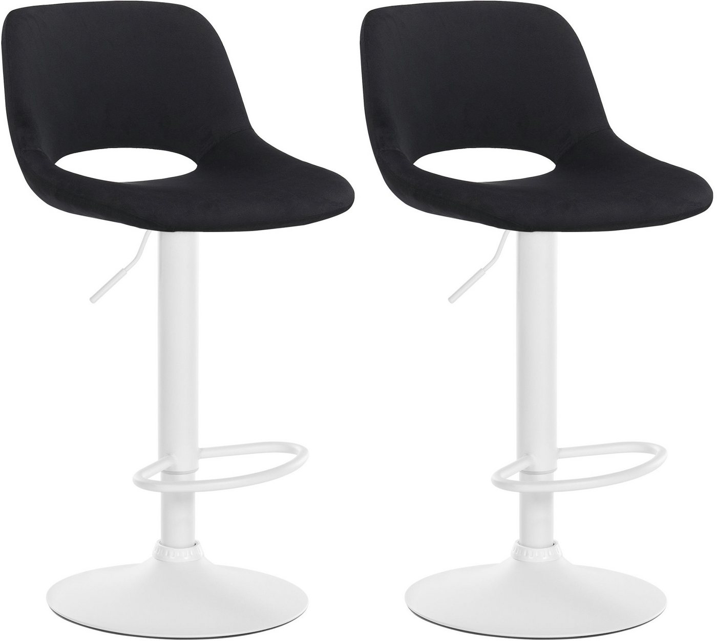 CLP Barhocker Camden (2er Set, 2 St., 2er), mit Samt-Bezug, höhenverstellbar von CLP