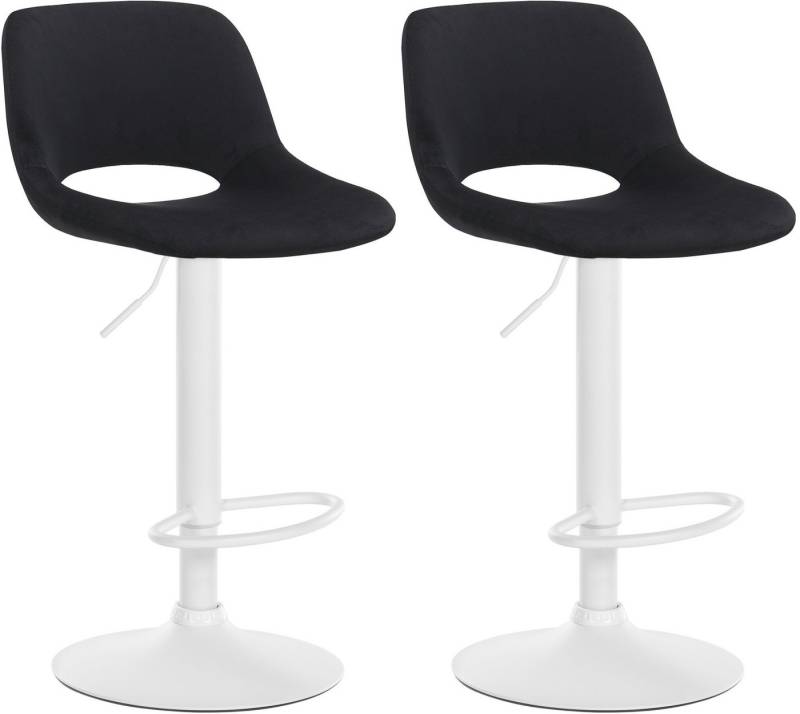 CLP Barhocker Camden (2er Set, 2 St., 2er), mit Samt-Bezug, höhenverstellbar von CLP