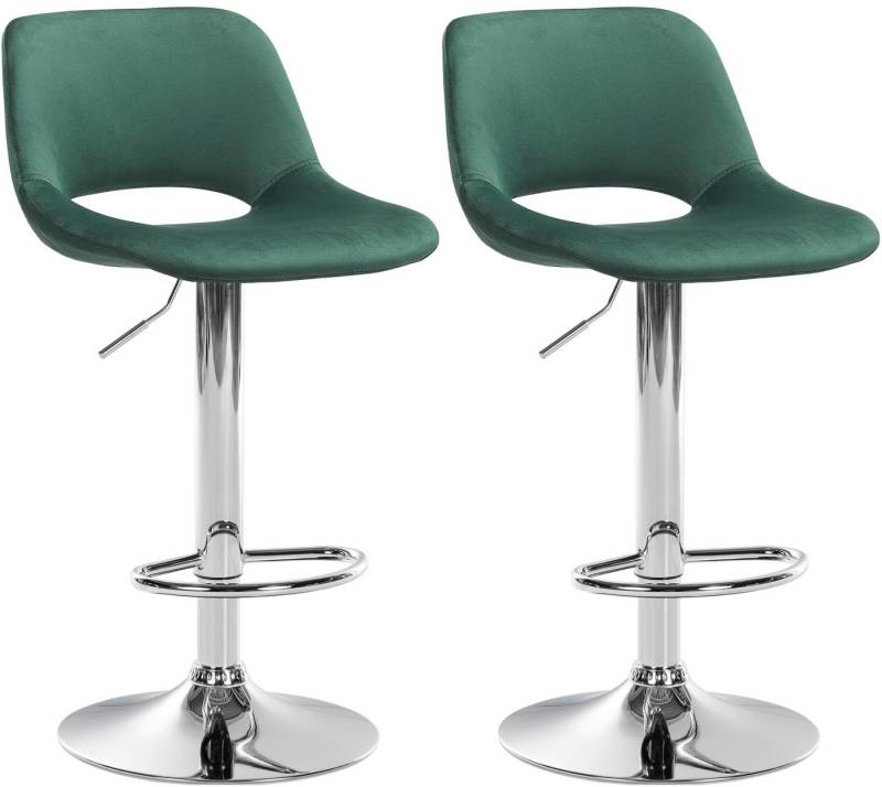 CLP Barhocker Camden (2er Set, 2 St., 2er), mit Samt-Bezug, höhenverstellbar von CLP