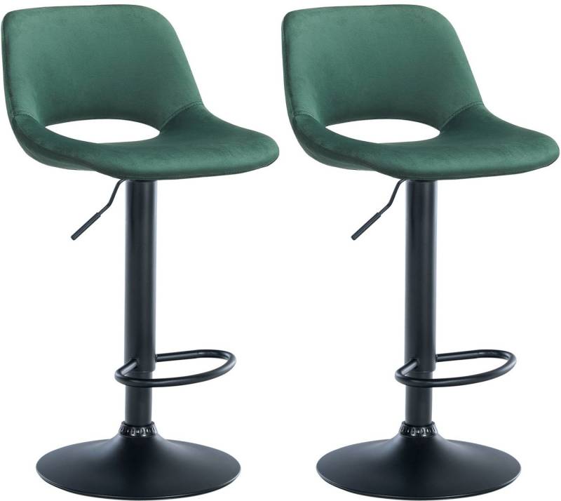 CLP Barhocker Camden (2er Set, 2 St., 2er), mit Samt-Bezug, höhenverstellbar von CLP
