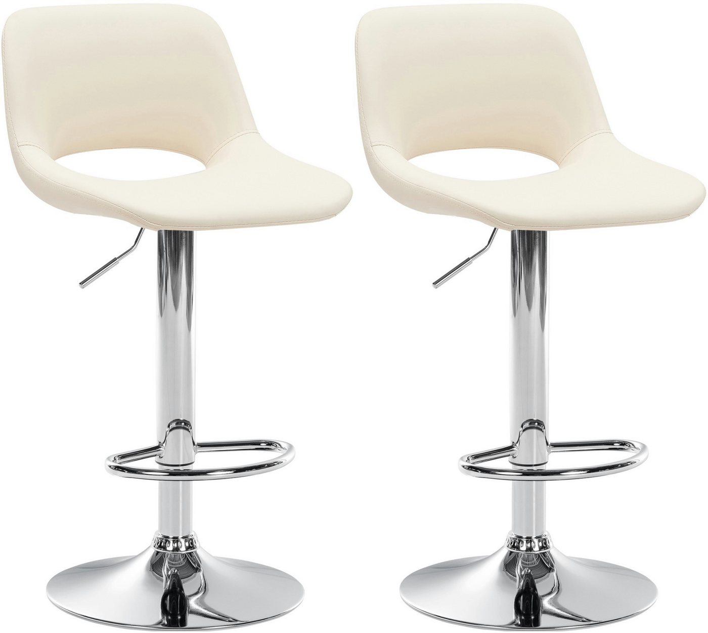 CLP Barhocker Camden (2er Set, 2 St., 2er), Kunstleder-Bezug, höhenverstellbar von CLP