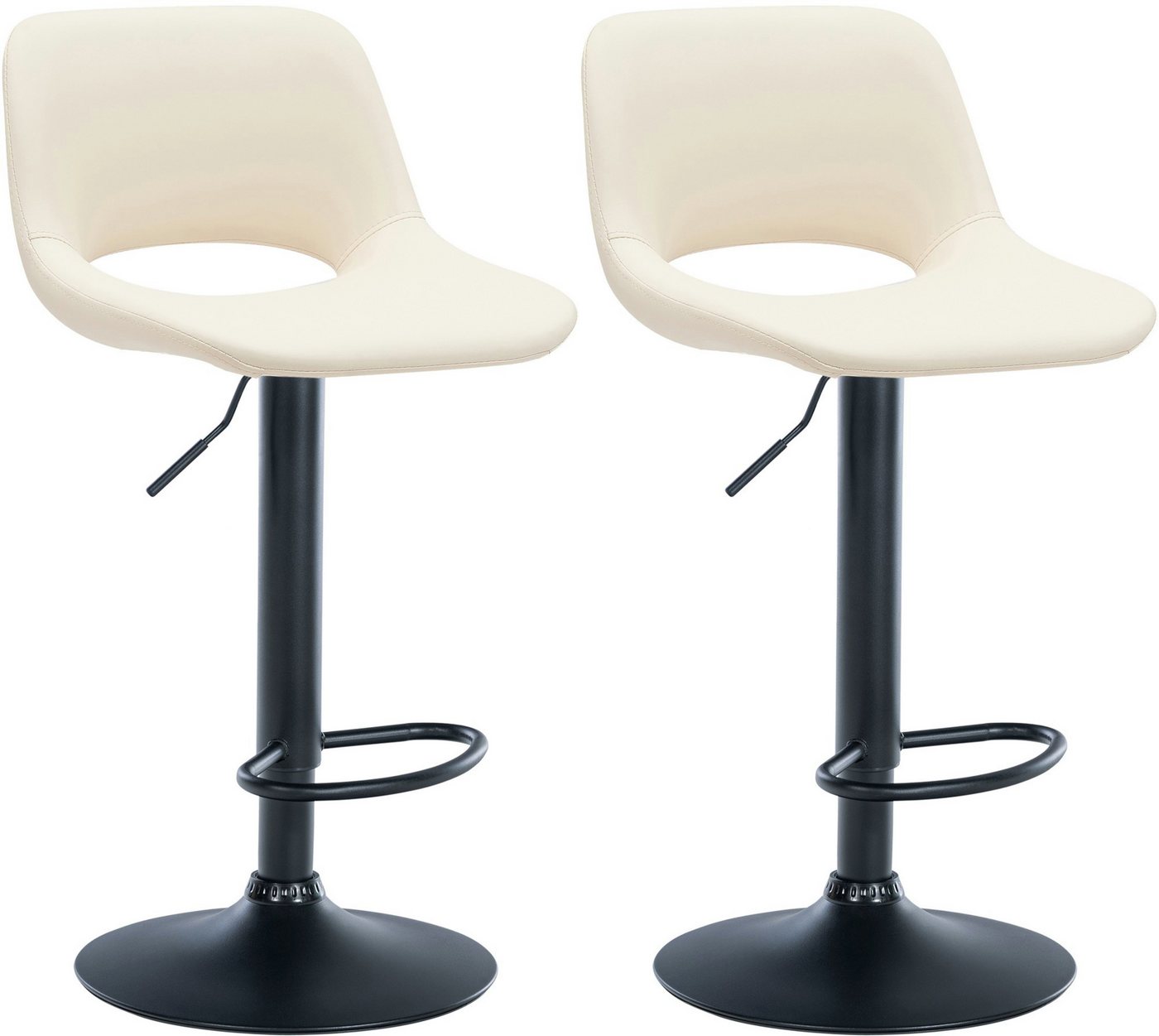 CLP Barhocker Camden (2er Set, 2 St., 2er), Kunstleder-Bezug, höhenverstellbar von CLP