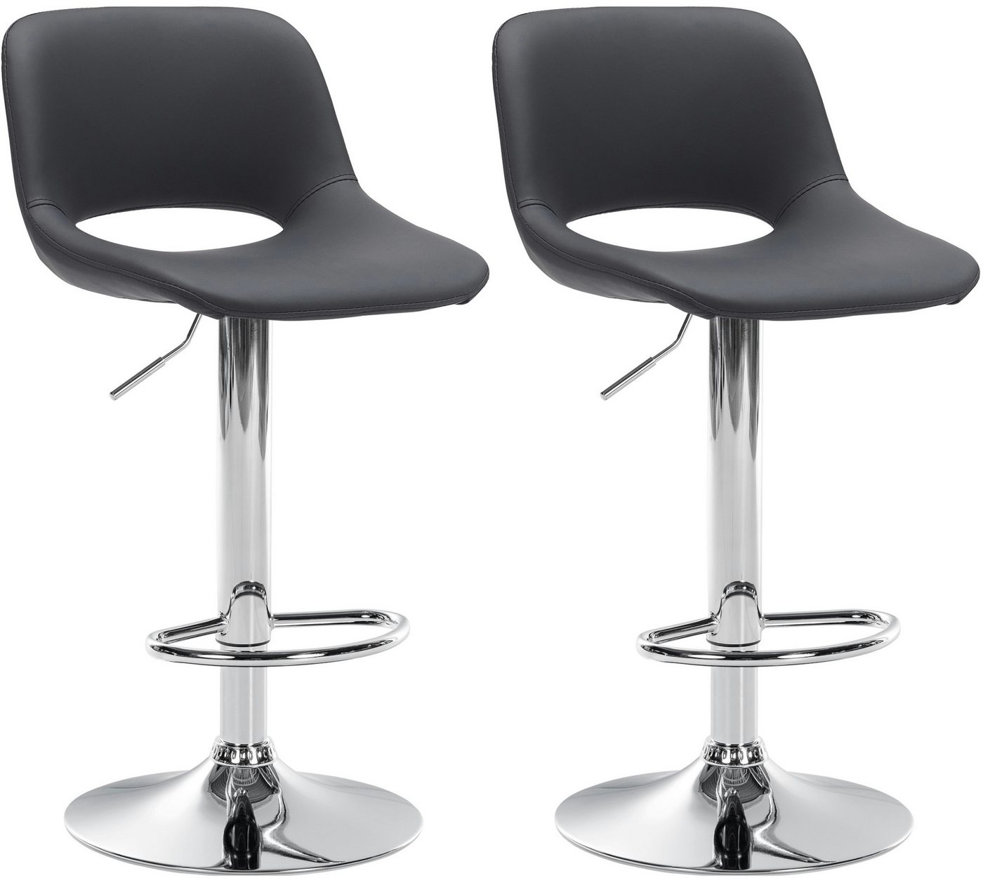 CLP Barhocker Camden (2er Set, 2 St., 2er), Kunstleder-Bezug, höhenverstellbar von CLP