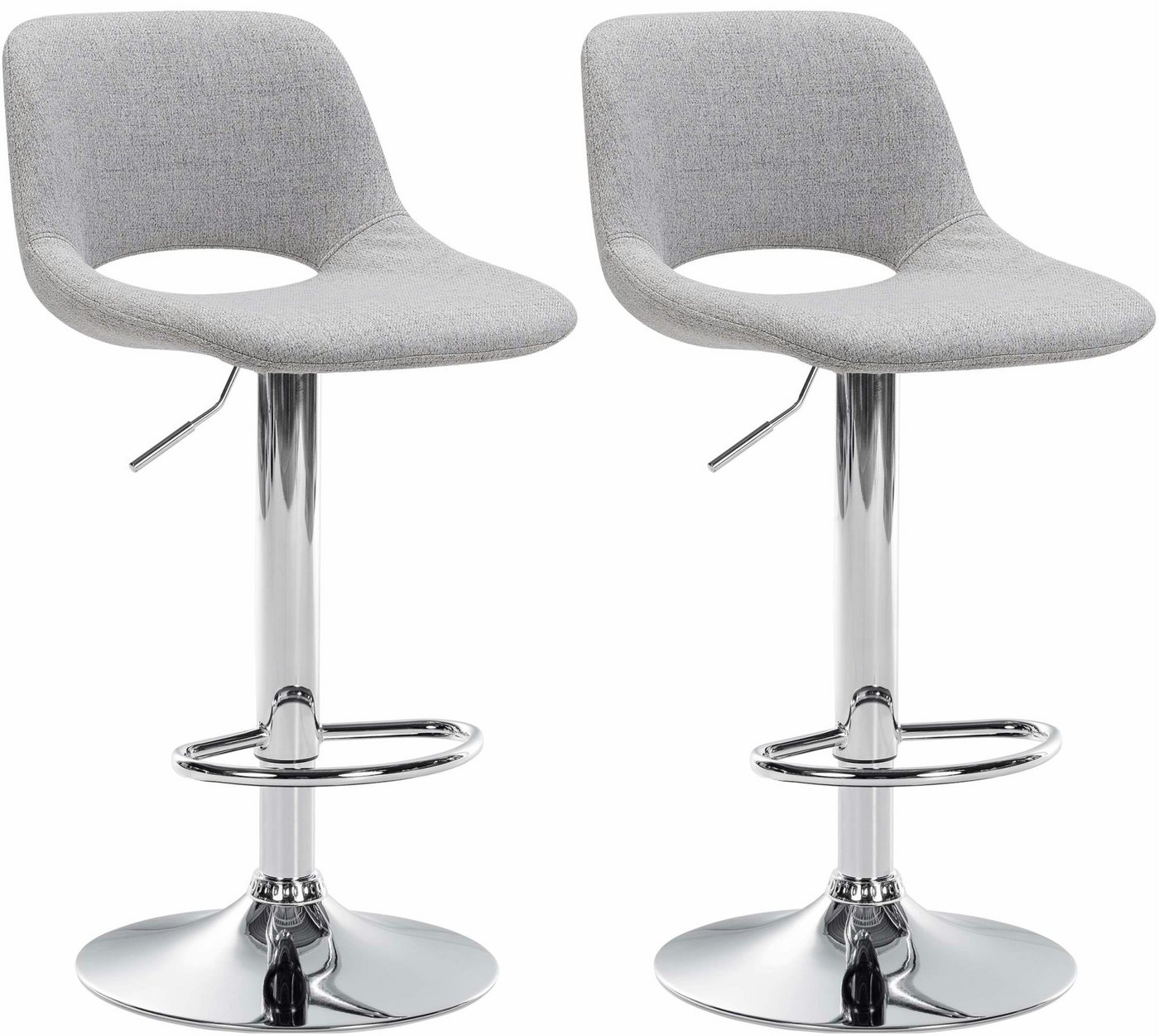 CLP Barhocker Camden (2er Set, 2 St., 2er), mit Stoff-Bezug, höhenverstellbar von CLP