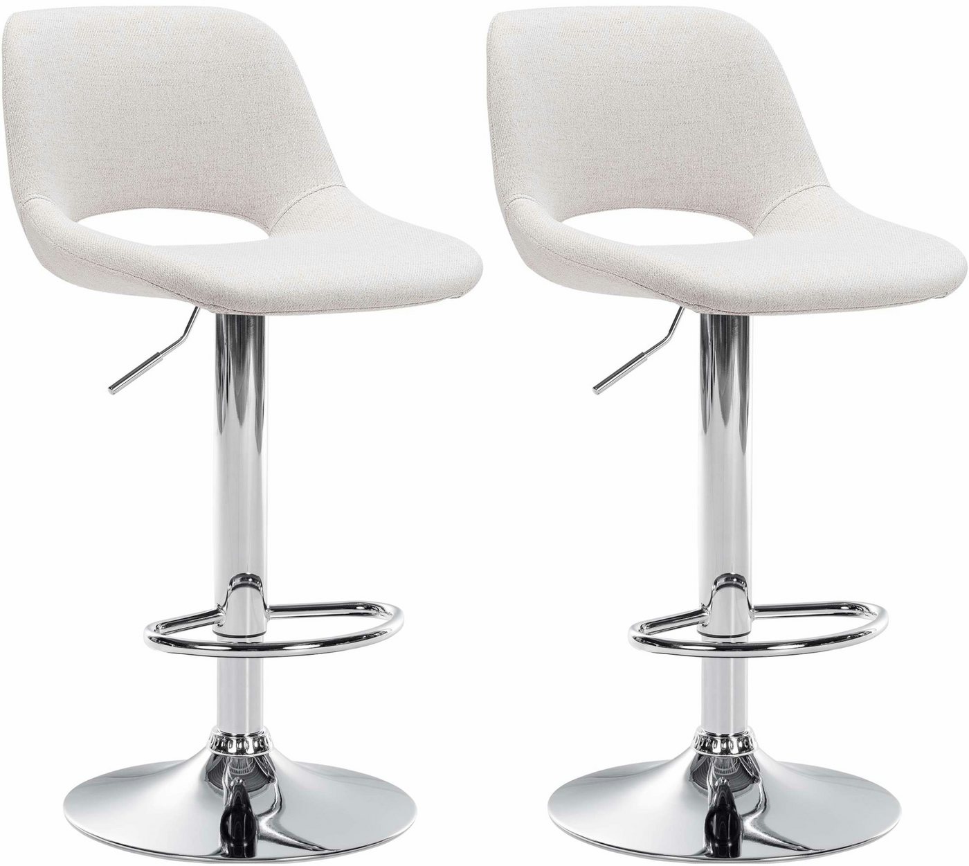 CLP Barhocker Camden (2er Set, 2 St., 2er), mit Stoff-Bezug, höhenverstellbar von CLP