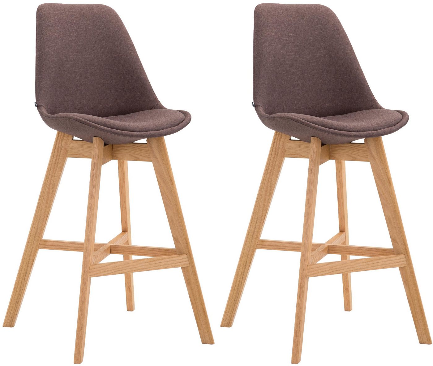 CLP Barhocker Cannes (2er Set, 2 St., 2er), Stoff-Bezug, Rückenlehnen, Fußstütze von CLP