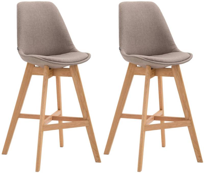 CLP Barhocker Cannes (2er Set, 2 St., 2er), Stoff-Bezug, Rückenlehnen, Fußstütze von CLP