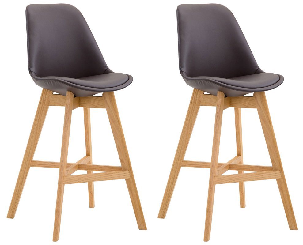 CLP Barhocker Cannes Kunstleder (2er Set, 2 St., 2er), Rückenlehnen & Fußstütze von CLP