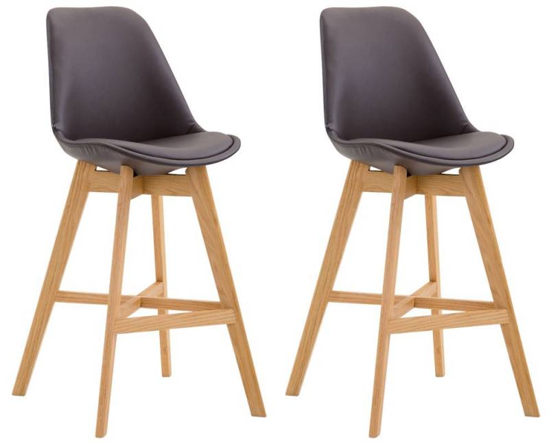 CLP Barhocker Cannes Kunstleder (2er Set, 2 St., 2er), Rückenlehnen & Fußstütze von CLP