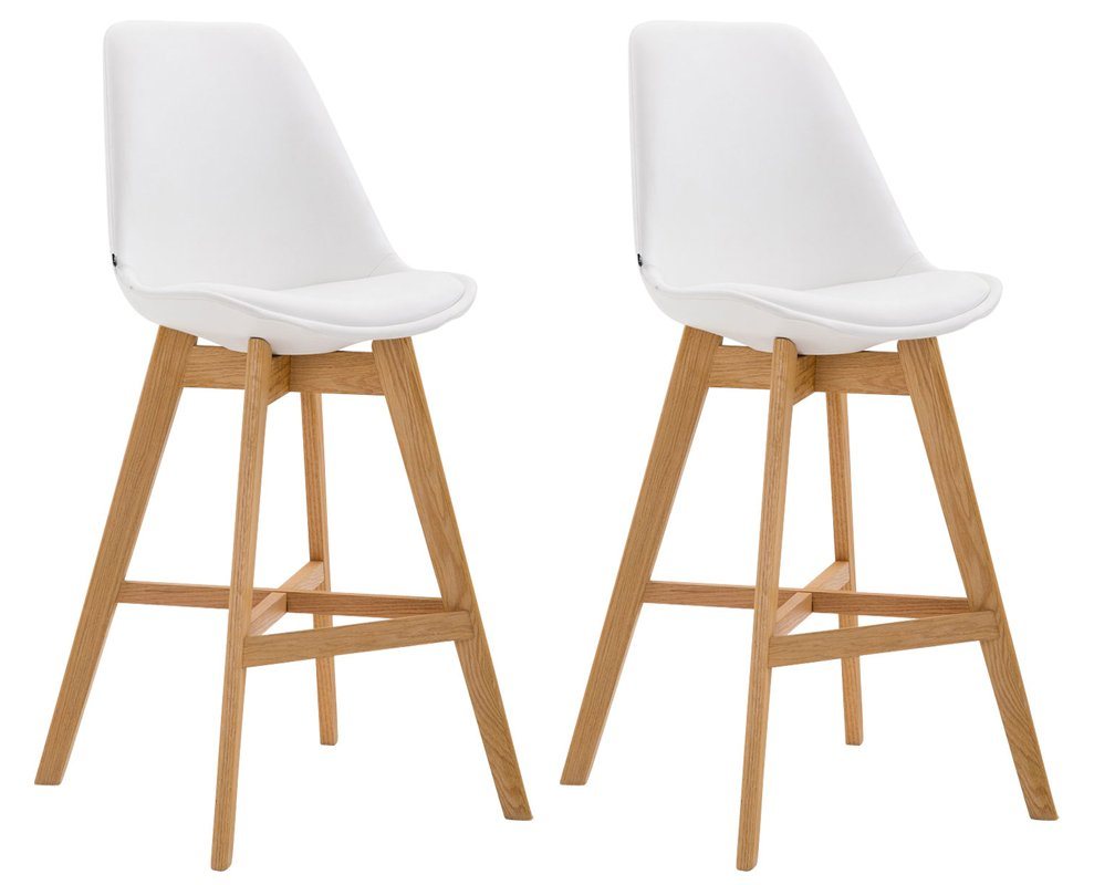 CLP Barhocker Cannes Kunstleder (2er Set, 2 St., 2er), Rückenlehnen & Fußstütze von CLP