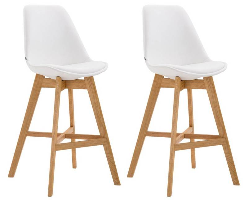 CLP Barhocker Cannes Kunstleder (2er Set, 2 St., 2er), Rückenlehnen & Fußstütze von CLP