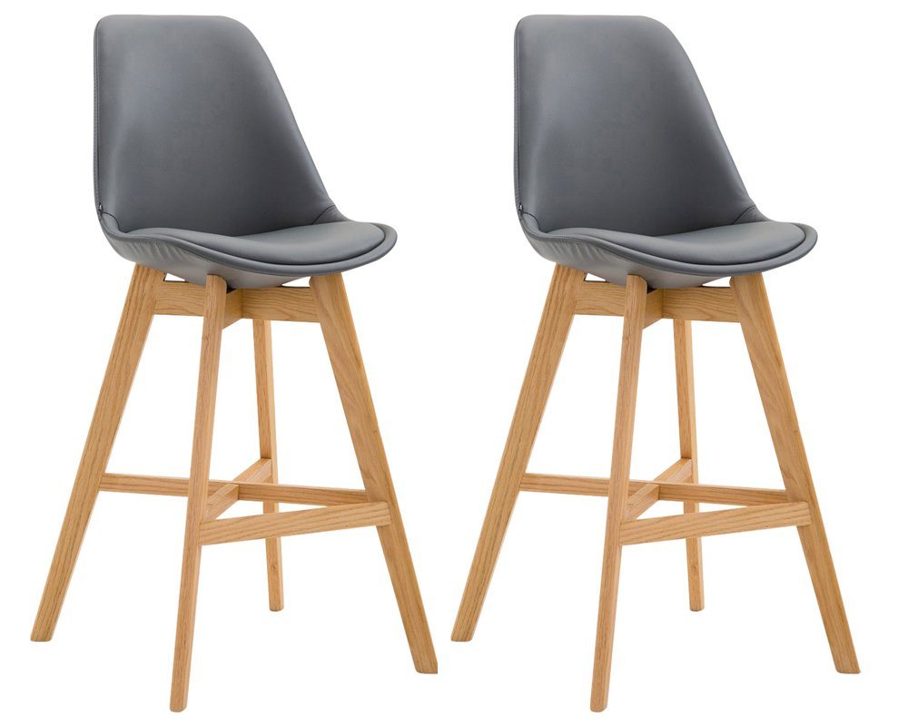 CLP Barhocker Cannes Kunstleder (2er Set, 2 St., 2er), Rückenlehnen & Fußstütze von CLP