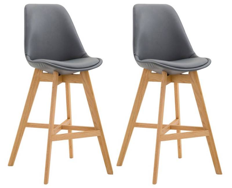 CLP Barhocker Cannes Kunstleder (2er Set, 2 St., 2er), Rückenlehnen & Fußstütze von CLP