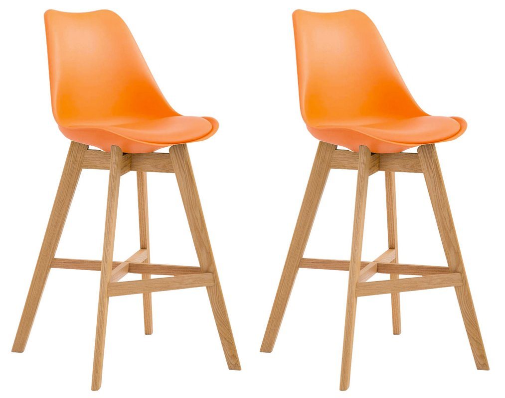 CLP Barhocker Cannes Kunststoff (2er Set, 2 St., 2er), Rückenlehnen & Fußstütze von CLP