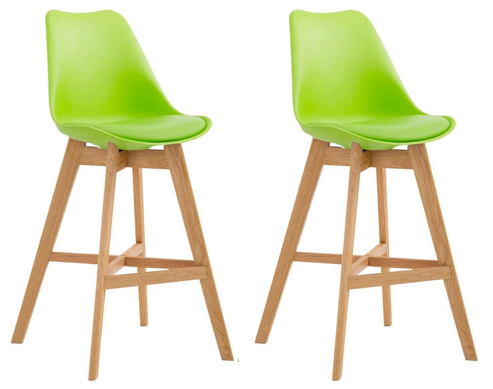 CLP Barhocker Cannes Kunststoff (2er Set, 2 St., 2er), Rückenlehnen & Fußstütze von CLP