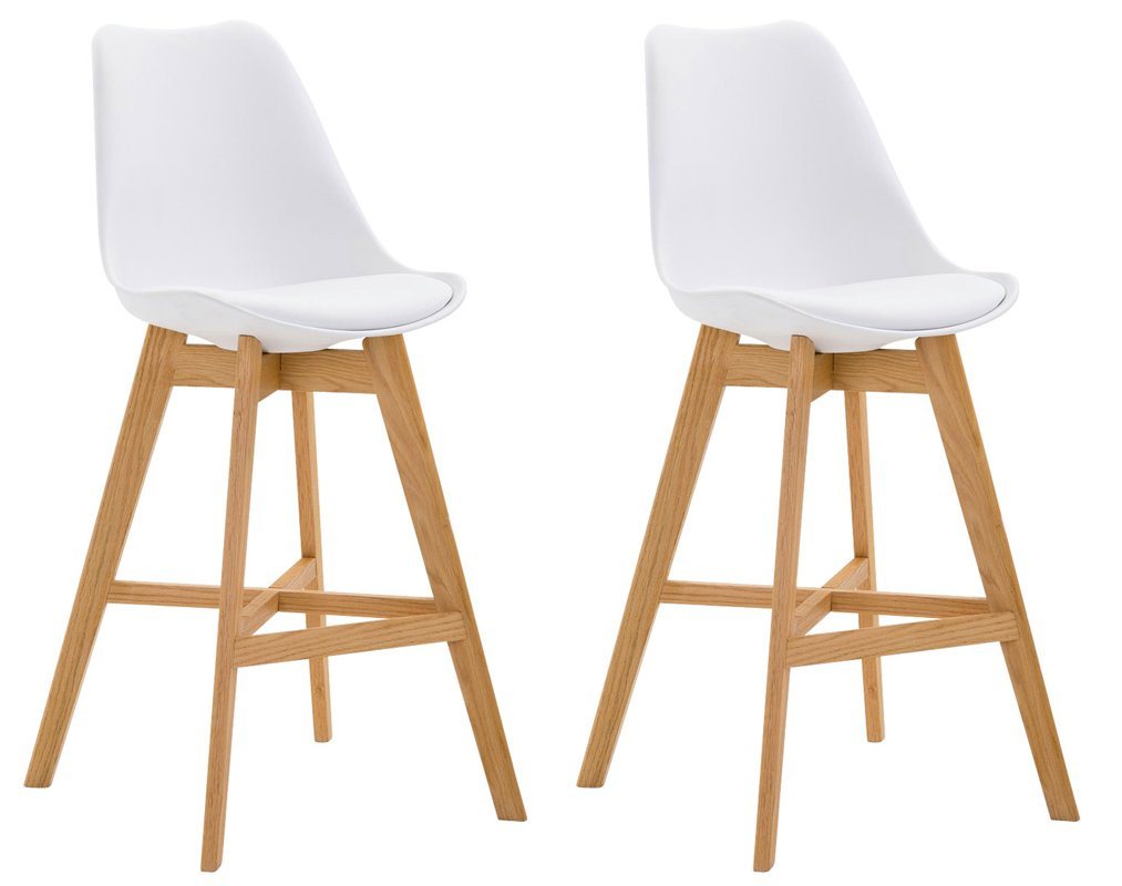 CLP Barhocker Cannes Kunststoff (2er Set, 2 St., 2er), Rückenlehnen & Fußstütze von CLP