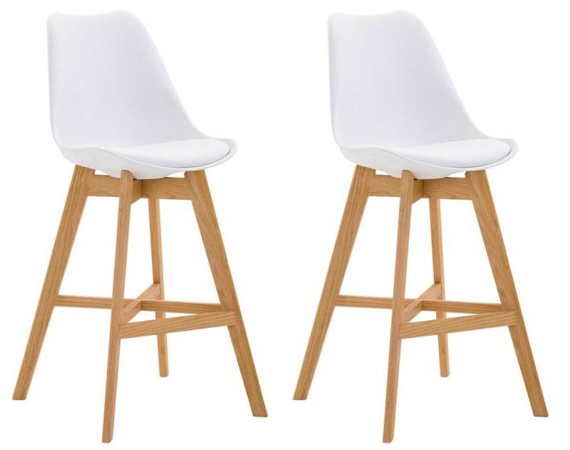 CLP Barhocker Cannes Kunststoff (2er Set, 2 St., 2er), Rückenlehnen & Fußstütze von CLP