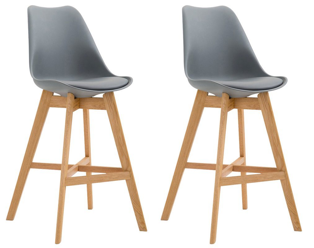 CLP Barhocker Cannes Kunststoff (2er Set, 2 St., 2er), Rückenlehnen & Fußstütze von CLP