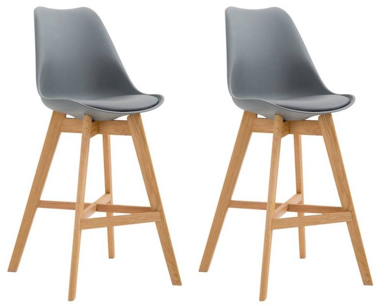 CLP Barhocker Cannes Kunststoff (2er Set, 2 St., 2er), Rückenlehnen & Fußstütze von CLP