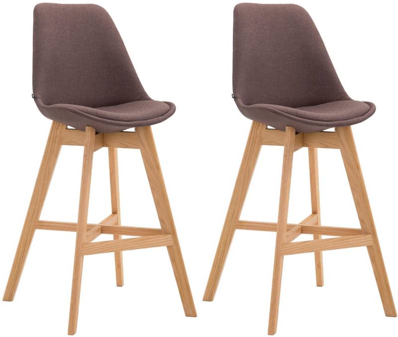 CLP Barhocker Cannes (2er Set, 2 St., 2er), Stoff-Bezug, Rückenlehnen, Fußstütze von CLP