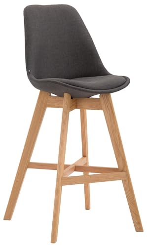 CLP Barhocker Cannes Stoff-Bezug I Holz-Gestell, Farbe:dunkelgrau, Gestell Farbe:Natur von CLP
