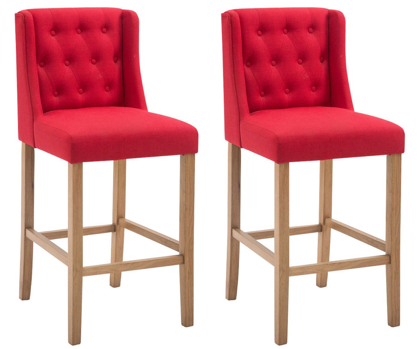 CLP Barhocker Cassandra Stoff (2er Set, 2 St., 2er), mit gestepptem Bezug von CLP