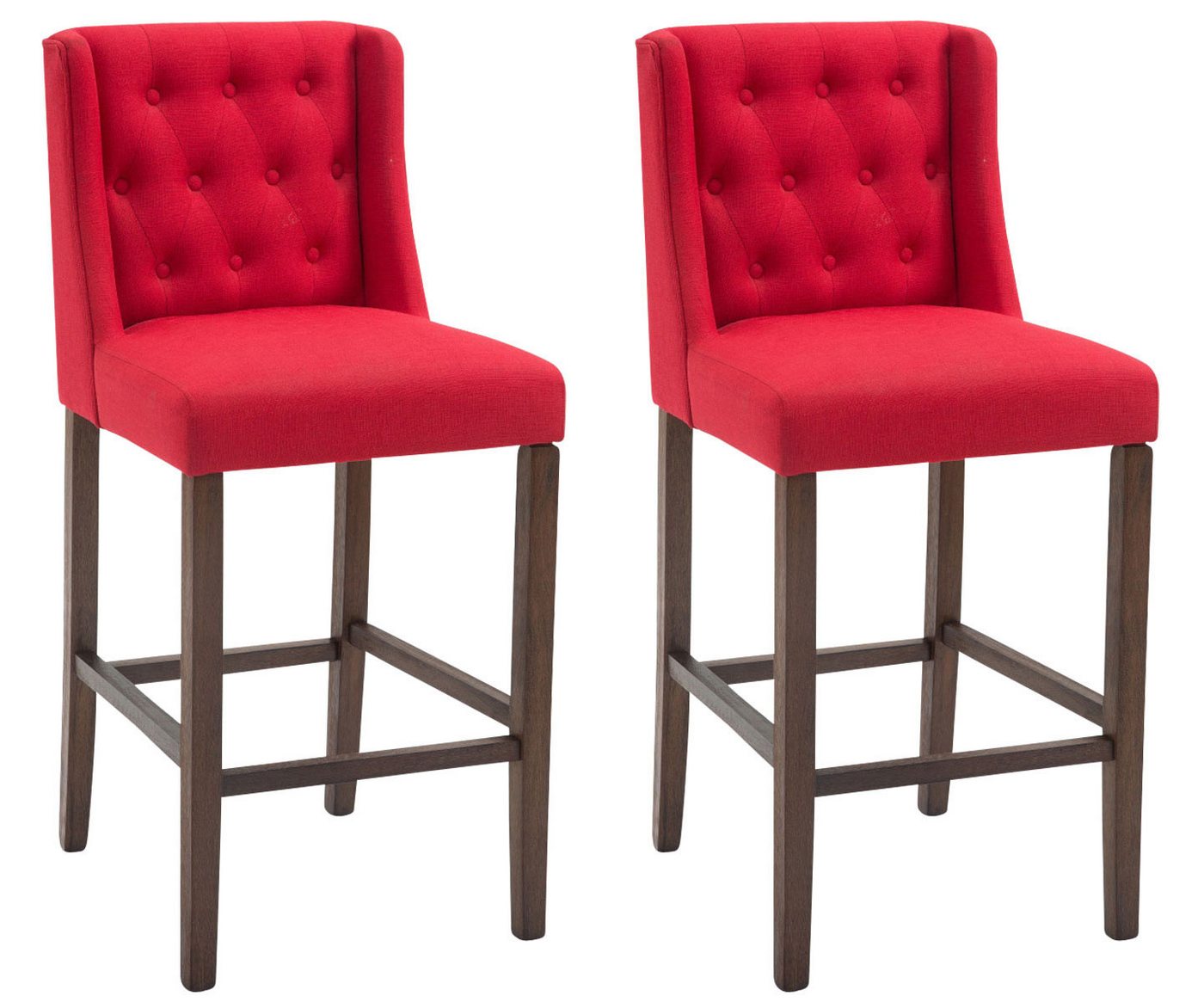 CLP Barhocker Cassandra Stoff (2er Set, 2 St., 2er), mit gestepptem Bezug von CLP