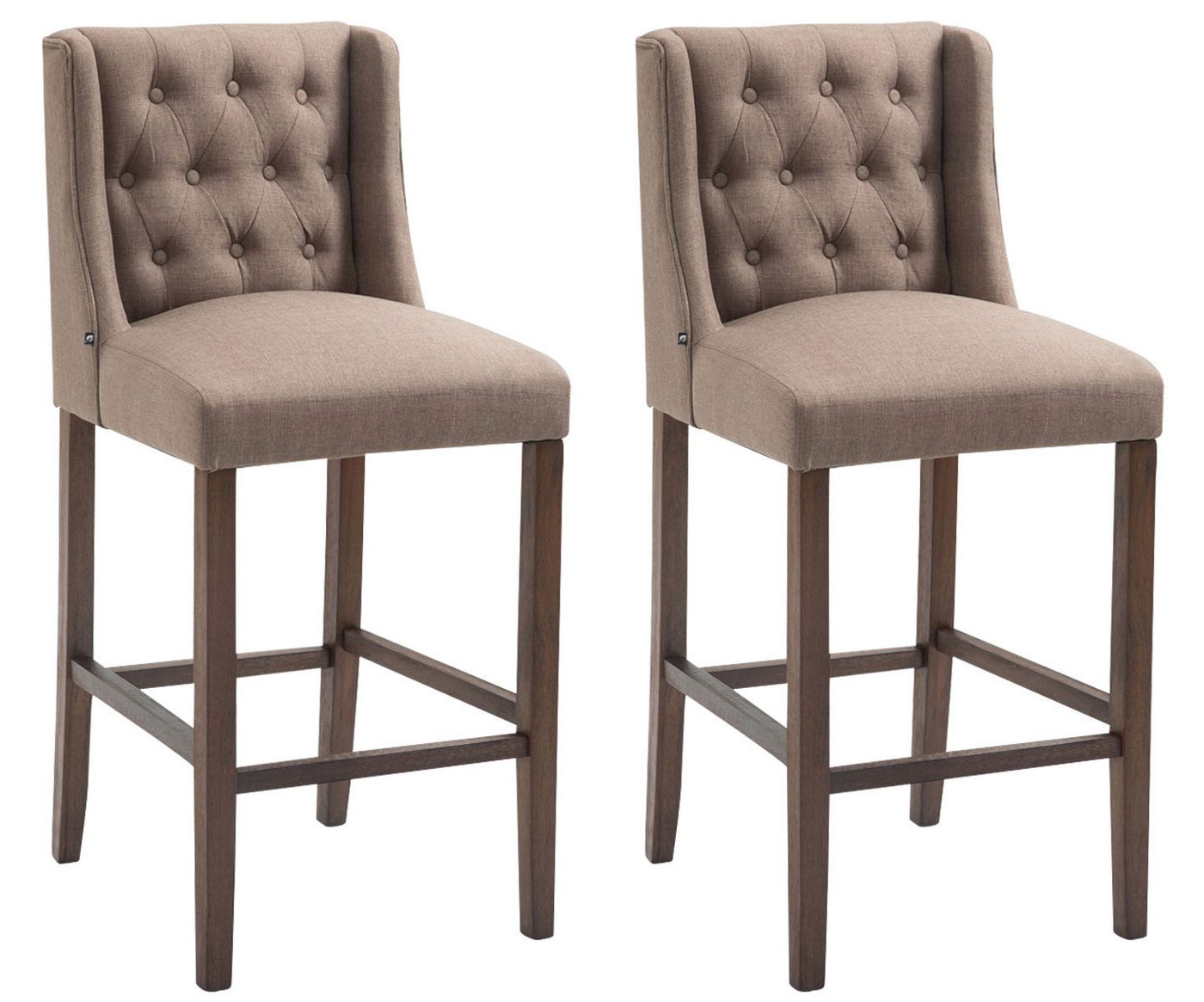 CLP Barhocker Cassandra Stoff (2er Set, 2 St., 2er), mit gestepptem Bezug von CLP
