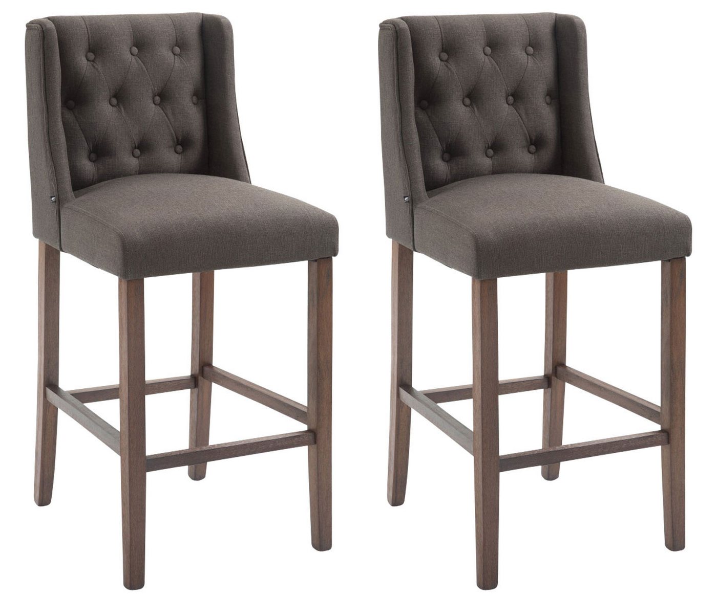 CLP Barhocker Cassandra Stoff (2er Set, 2 St., 2er), mit gestepptem Bezug von CLP