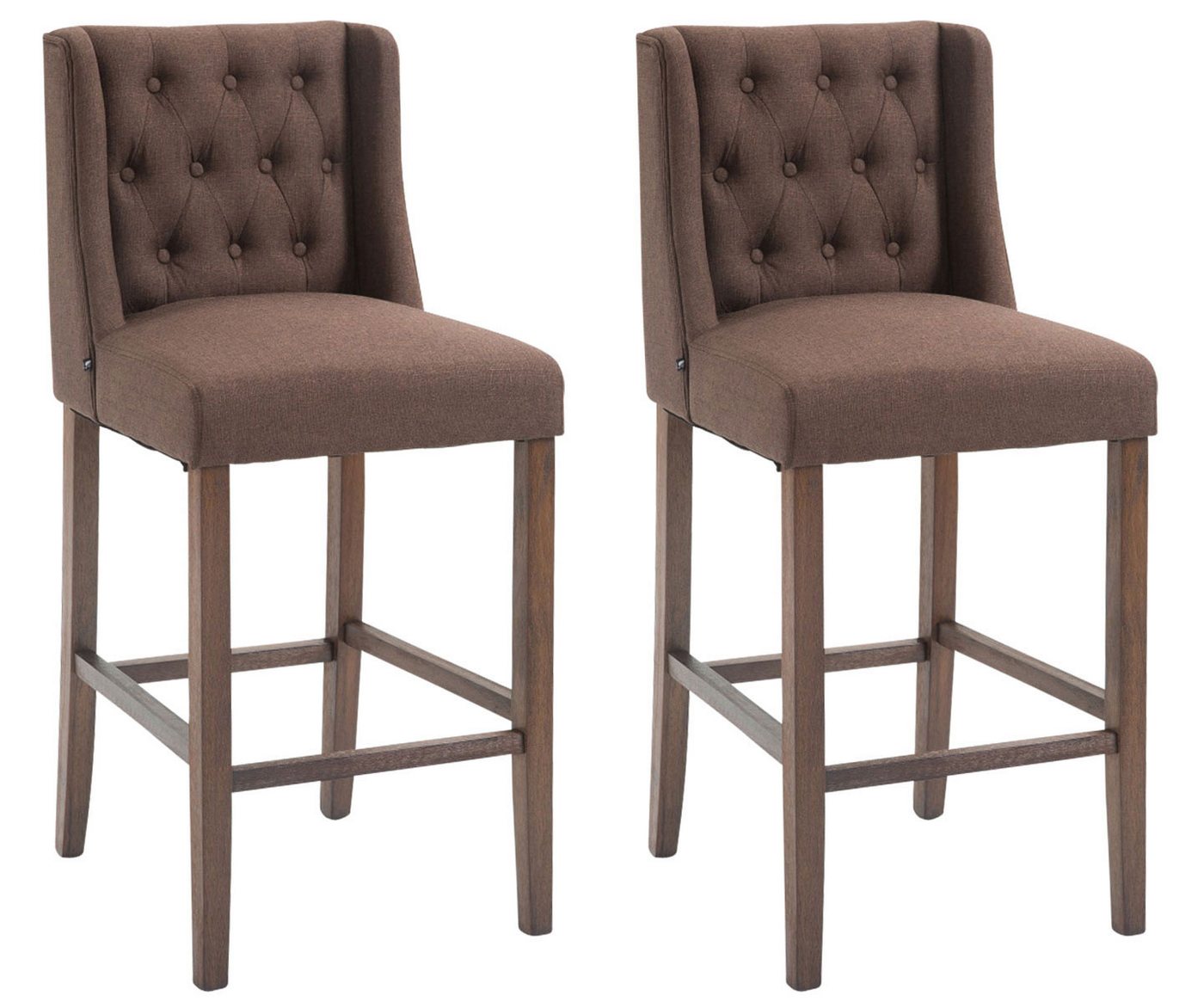 CLP Barhocker Cassandra Stoff (2er Set, 2 St., 2er), mit gestepptem Bezug von CLP