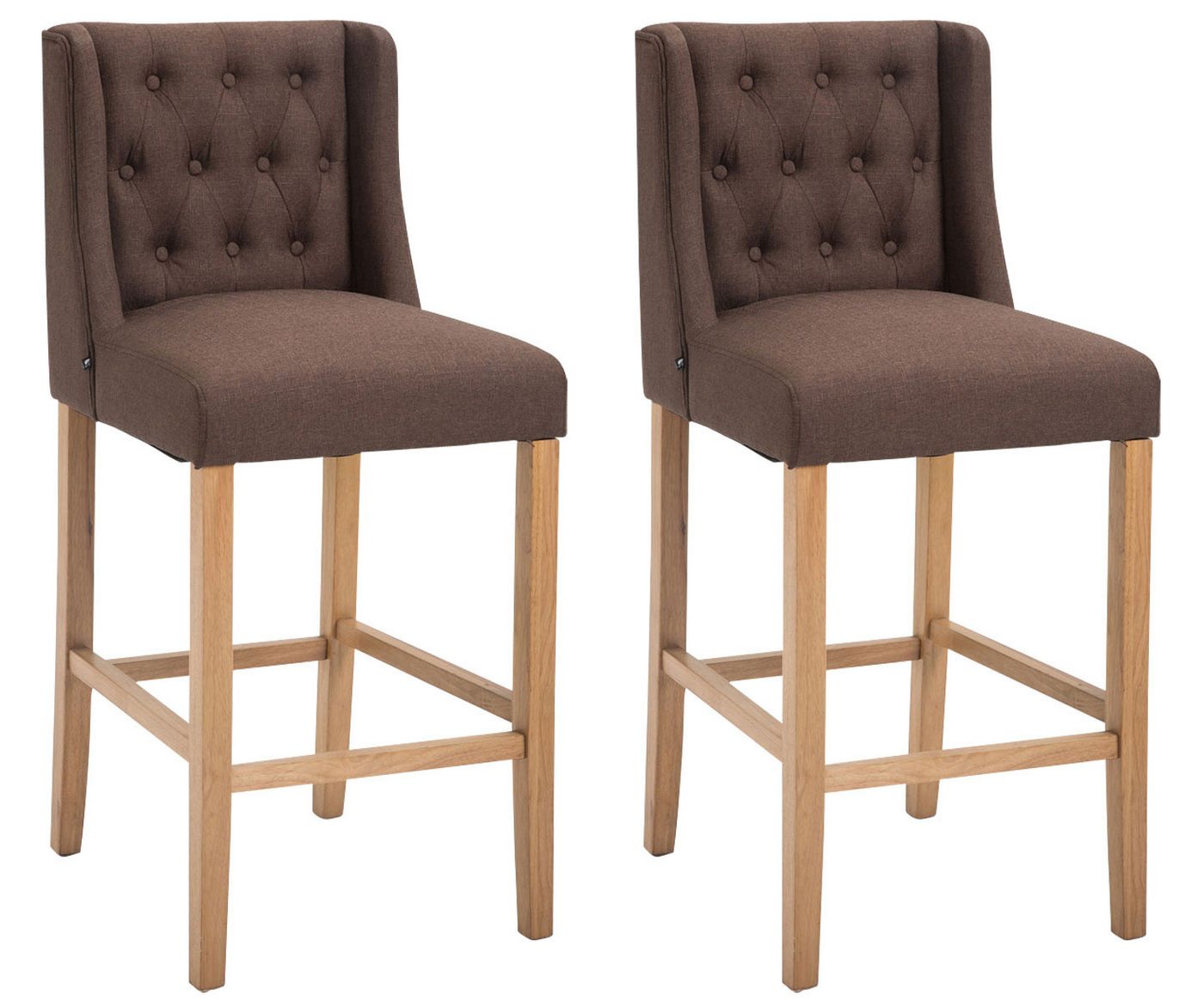 CLP Barhocker Cassandra Stoff (2er Set, 2 St., 2er), mit gestepptem Bezug von CLP