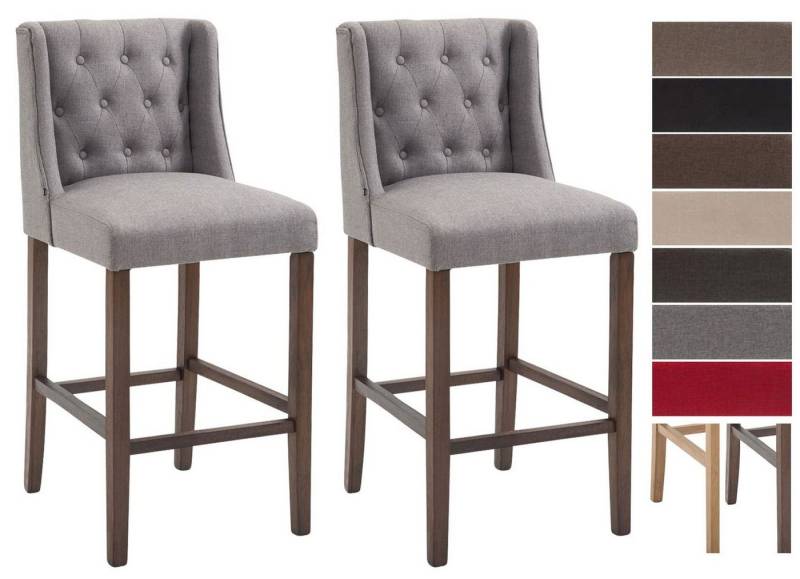 CLP Barhocker Cassandra Stoff (2er Set, 2 St., 2er), mit gestepptem Bezug von CLP