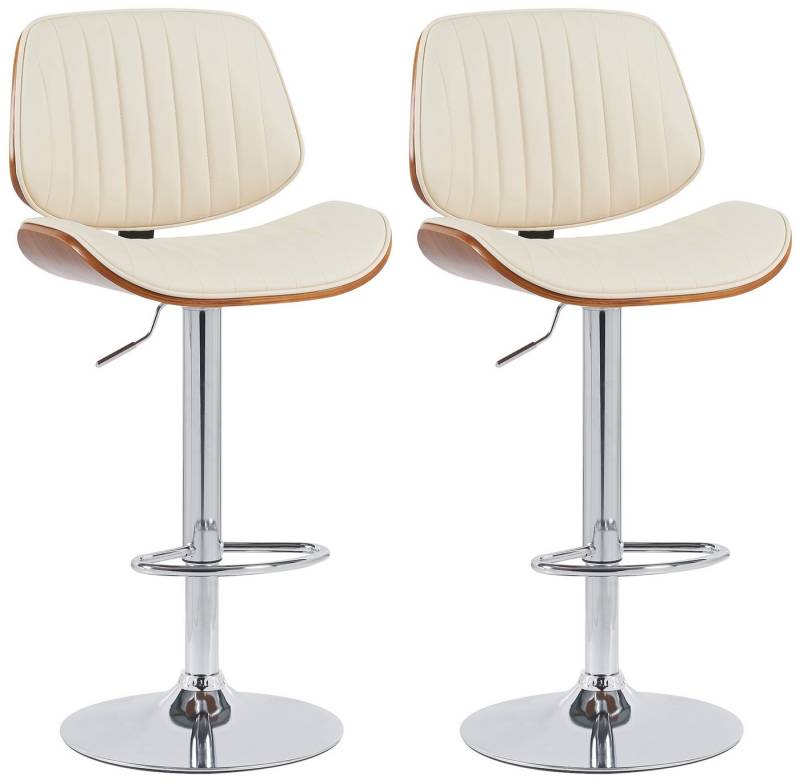 CLP Barhocker Clawson (2er Set, 2 St., 2er), Kunstlederbezug, Bugholzrahmen, Metallgestell von CLP