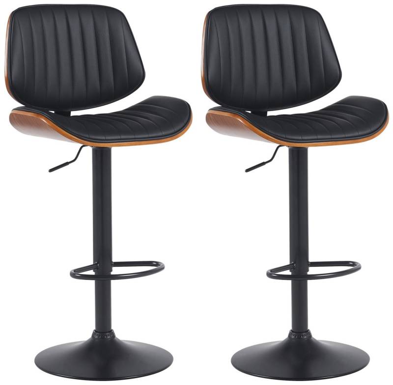 CLP Barhocker Clawson (2er Set, 2 St., 2er), Kunstlederbezug, Bugholzrahmen, Metallgestell von CLP