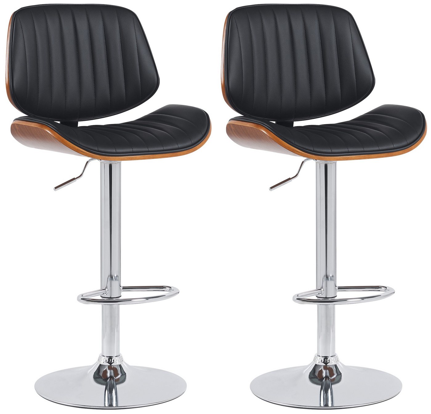 CLP Barhocker Clawson (2er Set, 2 St., 2er), Kunstlederbezug, Bugholzrahmen, Metallgestell von CLP