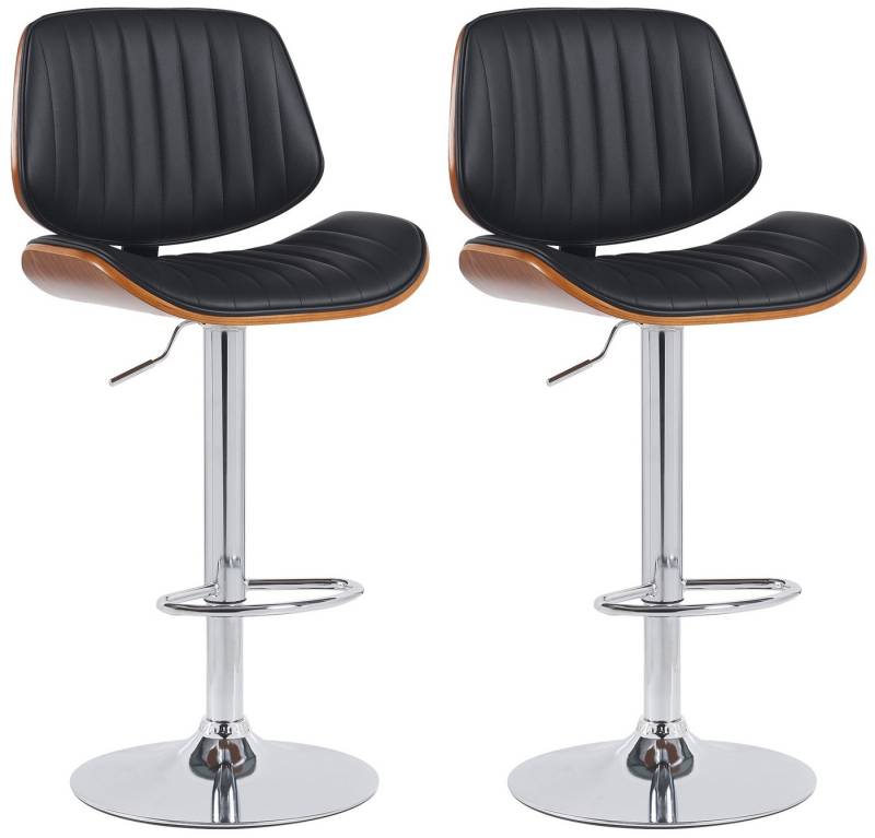 CLP Barhocker Clawson (2er Set, 2 St., 2er), Kunstlederbezug, Bugholzrahmen, Metallgestell von CLP