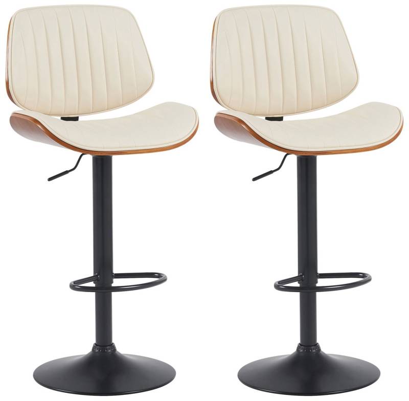 CLP Barhocker Clawson (2er Set, 2 St., 2er), Kunstlederbezug, Bugholzrahmen, Metallgestell von CLP