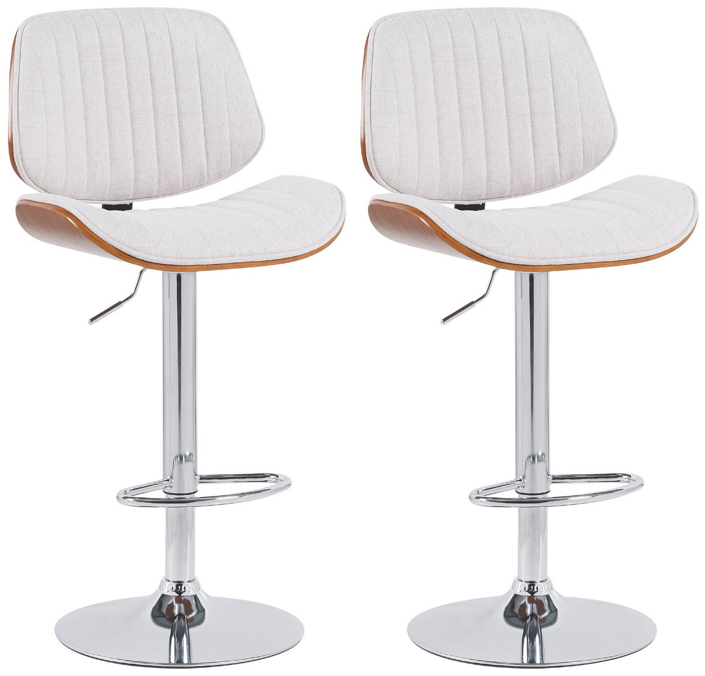 CLP Barhocker Clawson (2er Set, 2 St., 2er), Stoffbezug, Bugholzrahmen, Metallgestell von CLP