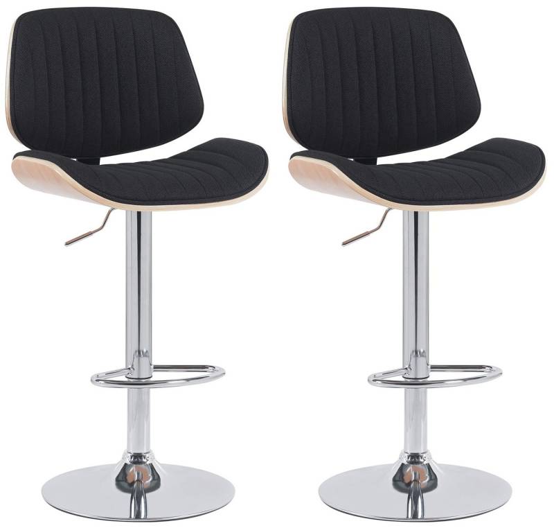 CLP Barhocker Clawson (2er Set, 2 St., 2er), Stoffbezug, Bugholzrahmen, Metallgestell von CLP