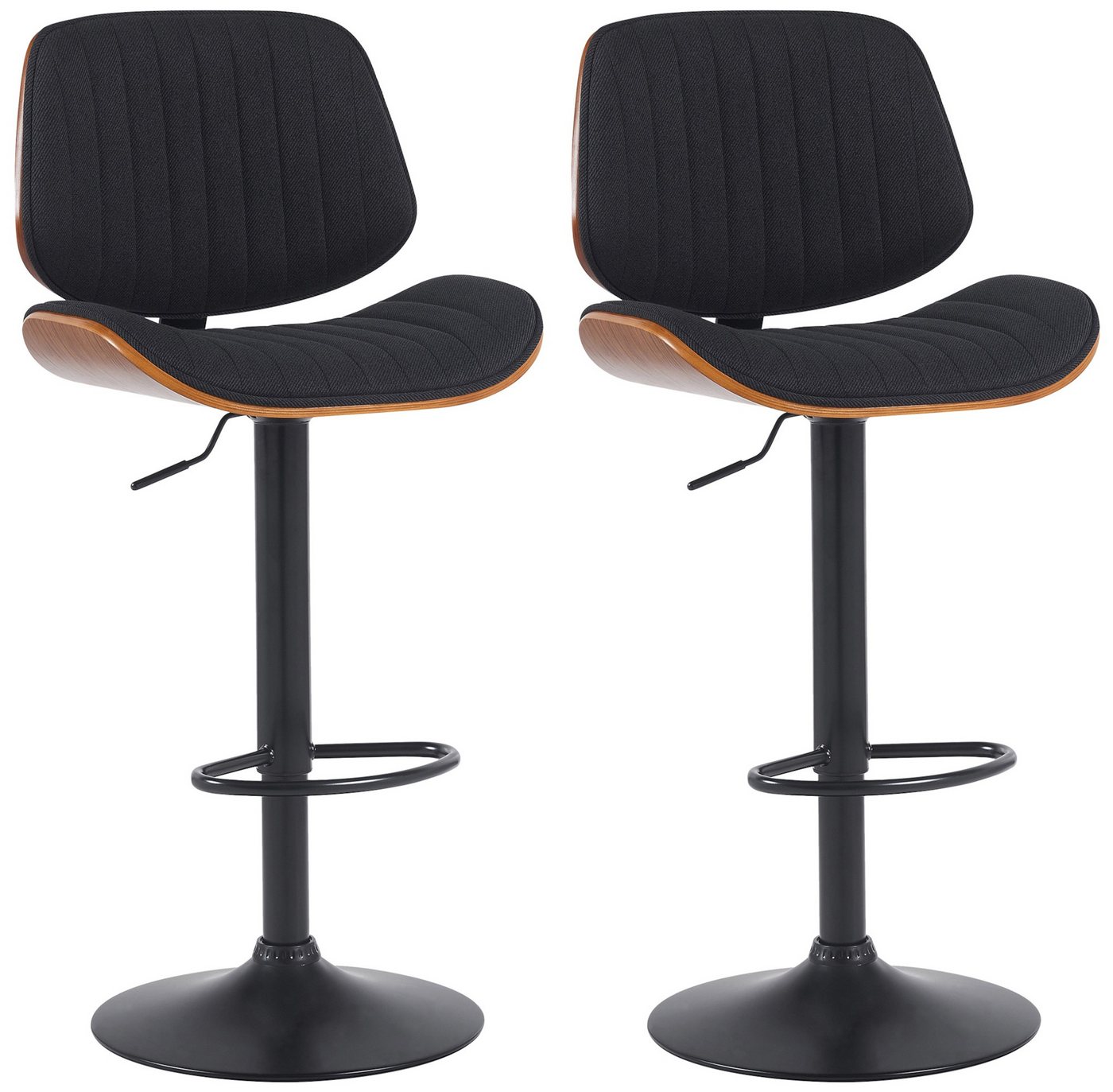 CLP Barhocker Clawson (2er Set, 2 St., 2er), Stoffbezug, Bugholzrahmen, Metallgestell von CLP