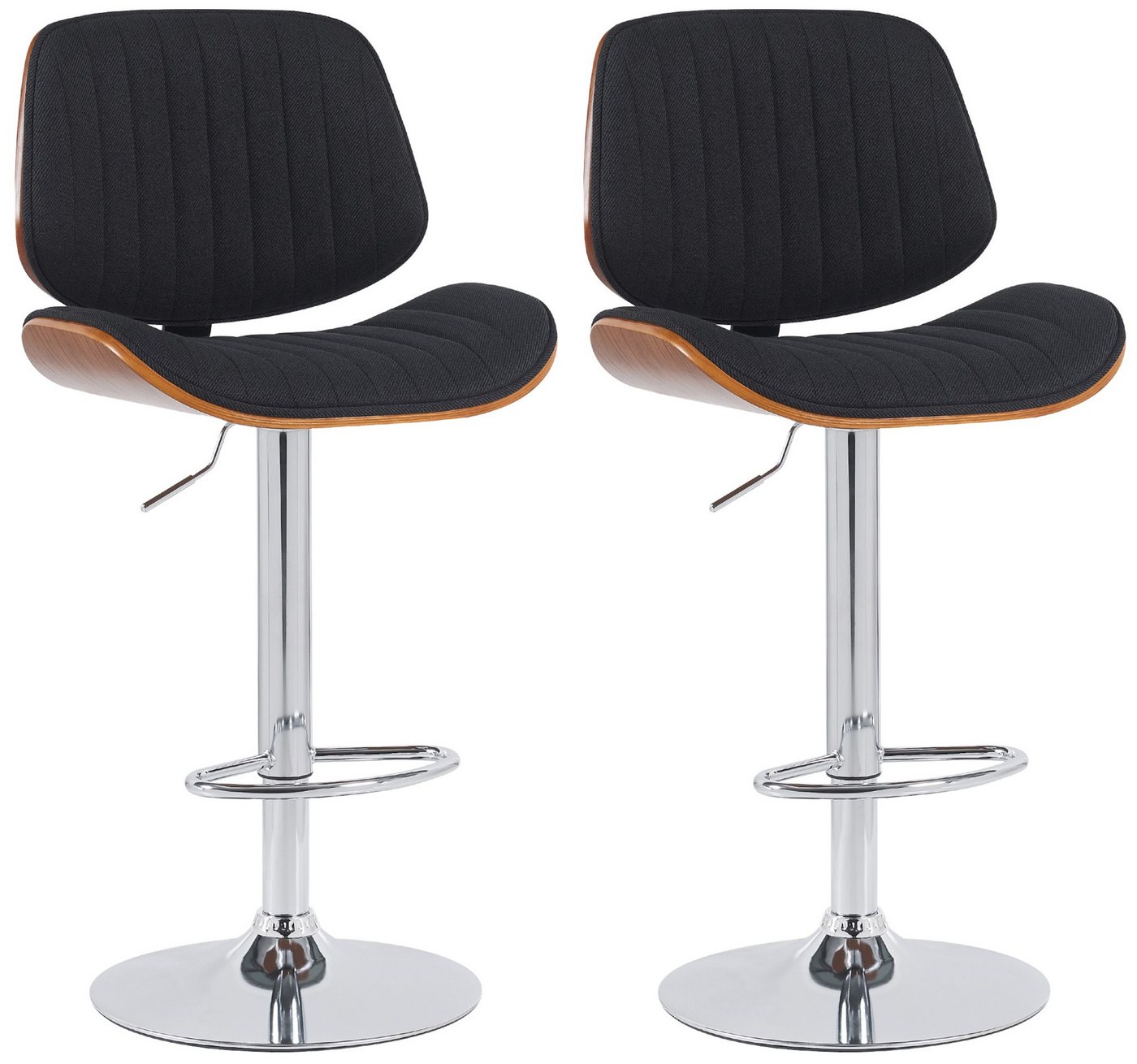 CLP Barhocker Clawson (2er Set, 2 St., 2er), Stoffbezug, Bugholzrahmen, Metallgestell von CLP
