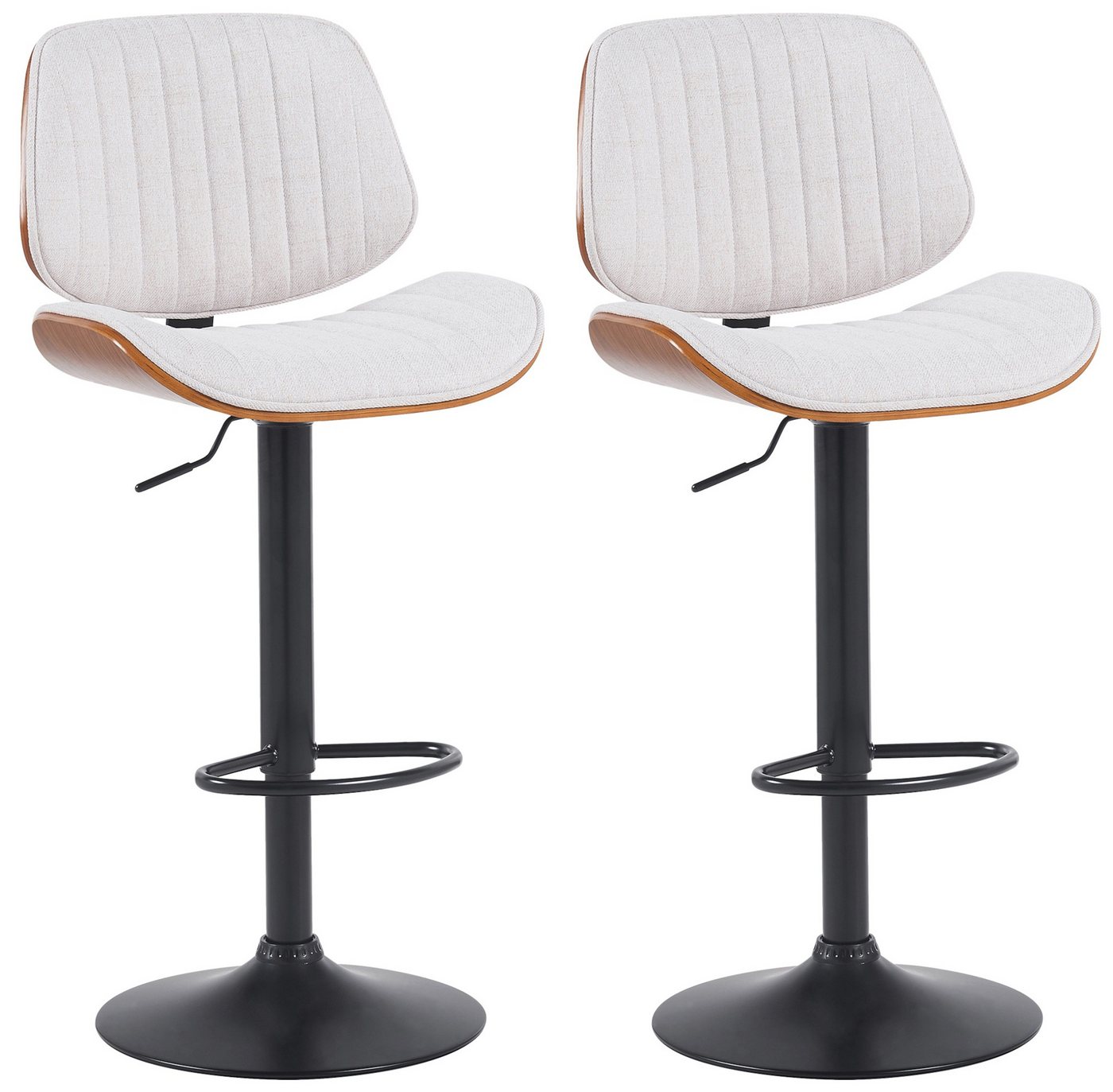CLP Barhocker Clawson (2er Set, 2 St., 2er), Stoffbezug, Bugholzrahmen, Metallgestell von CLP