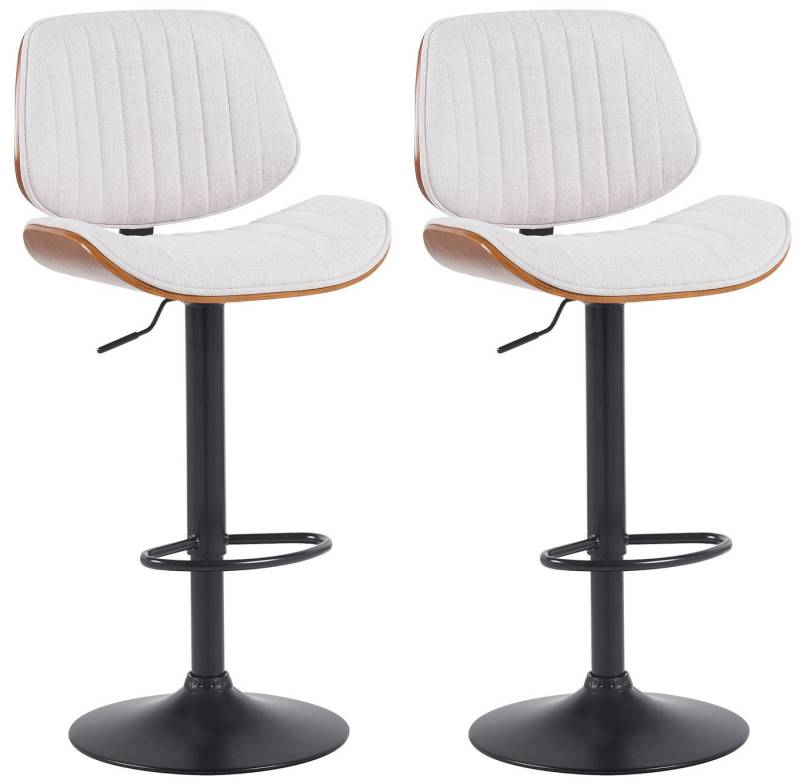 CLP Barhocker Clawson (2er Set, 2 St., 2er), Stoffbezug, Bugholzrahmen, Metallgestell von CLP