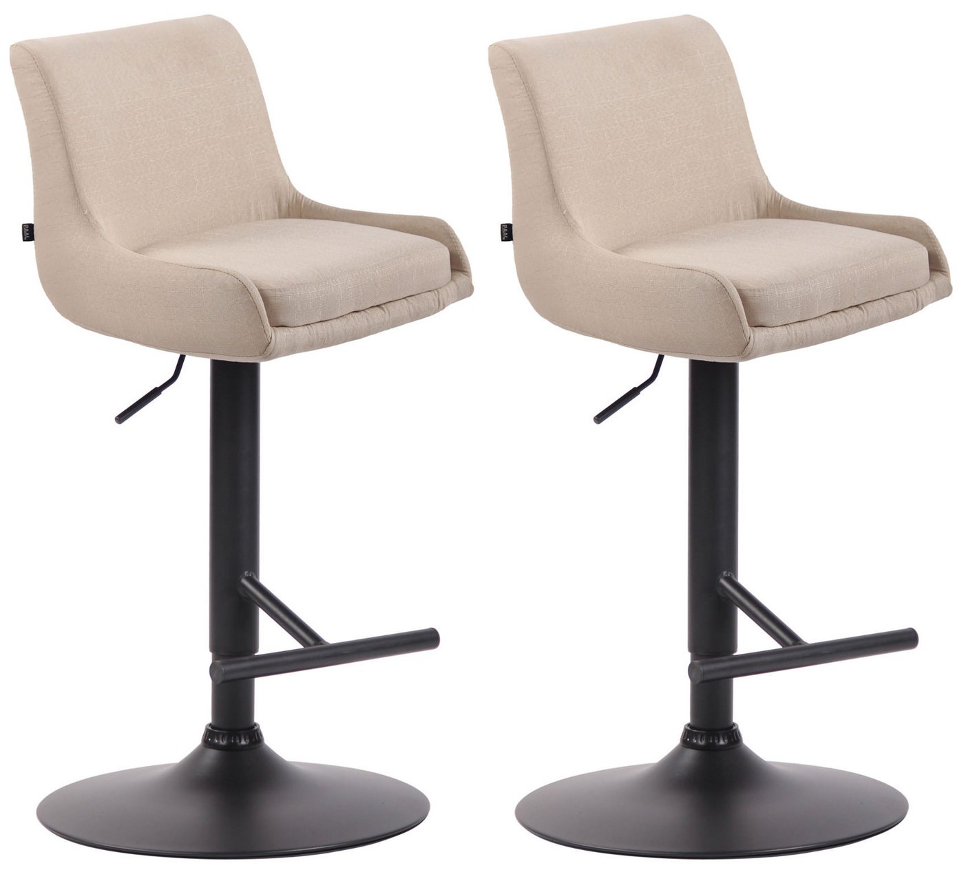 CLP Barhocker Club Stoff (2er Set, 2 St., 2er), dreh- & stufenlos verstellbar von CLP