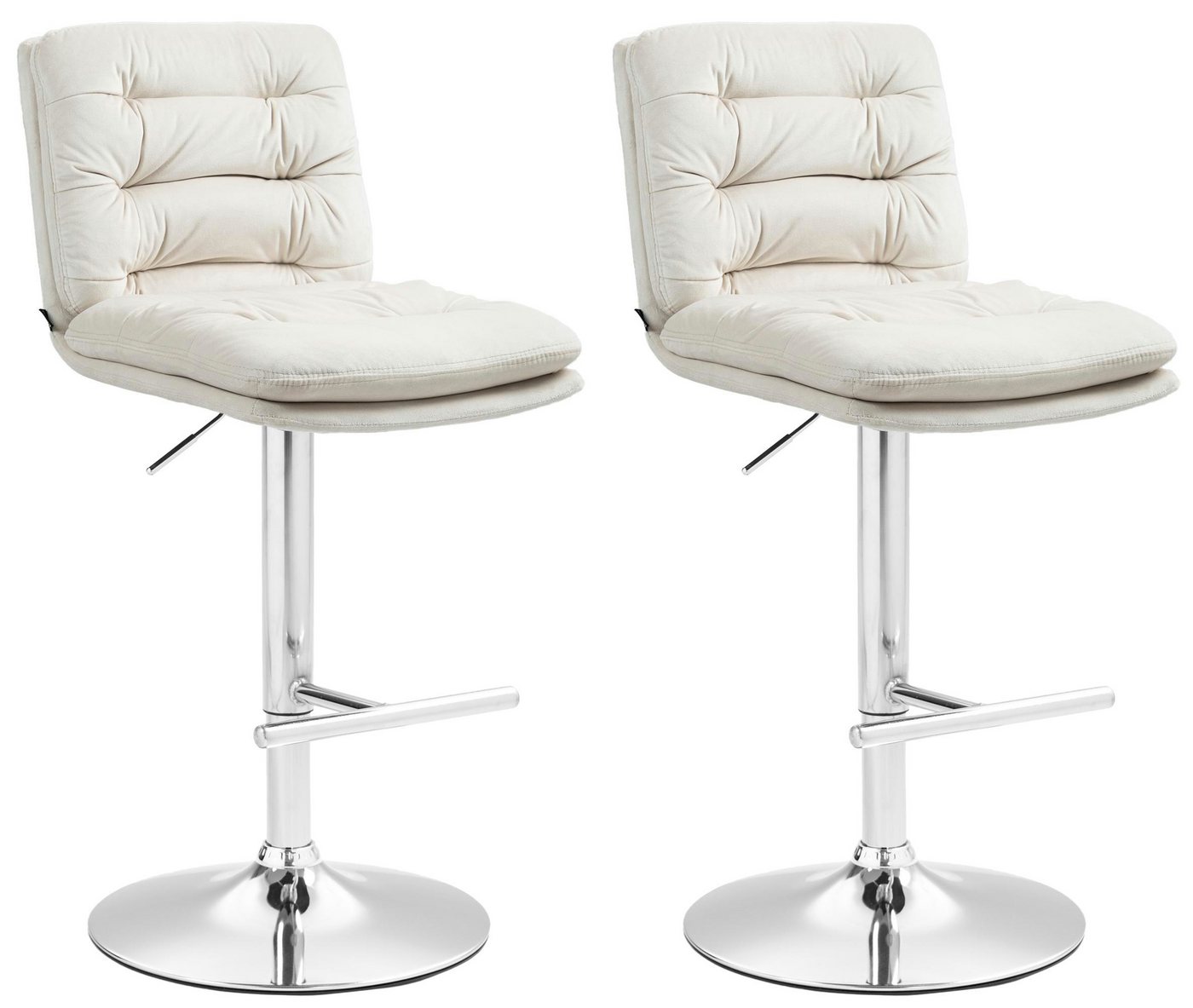 CLP Barhocker Damar (2er Set, 2 St., 2er), mit Samtbezug, drehbar und höhenverstellbar von CLP