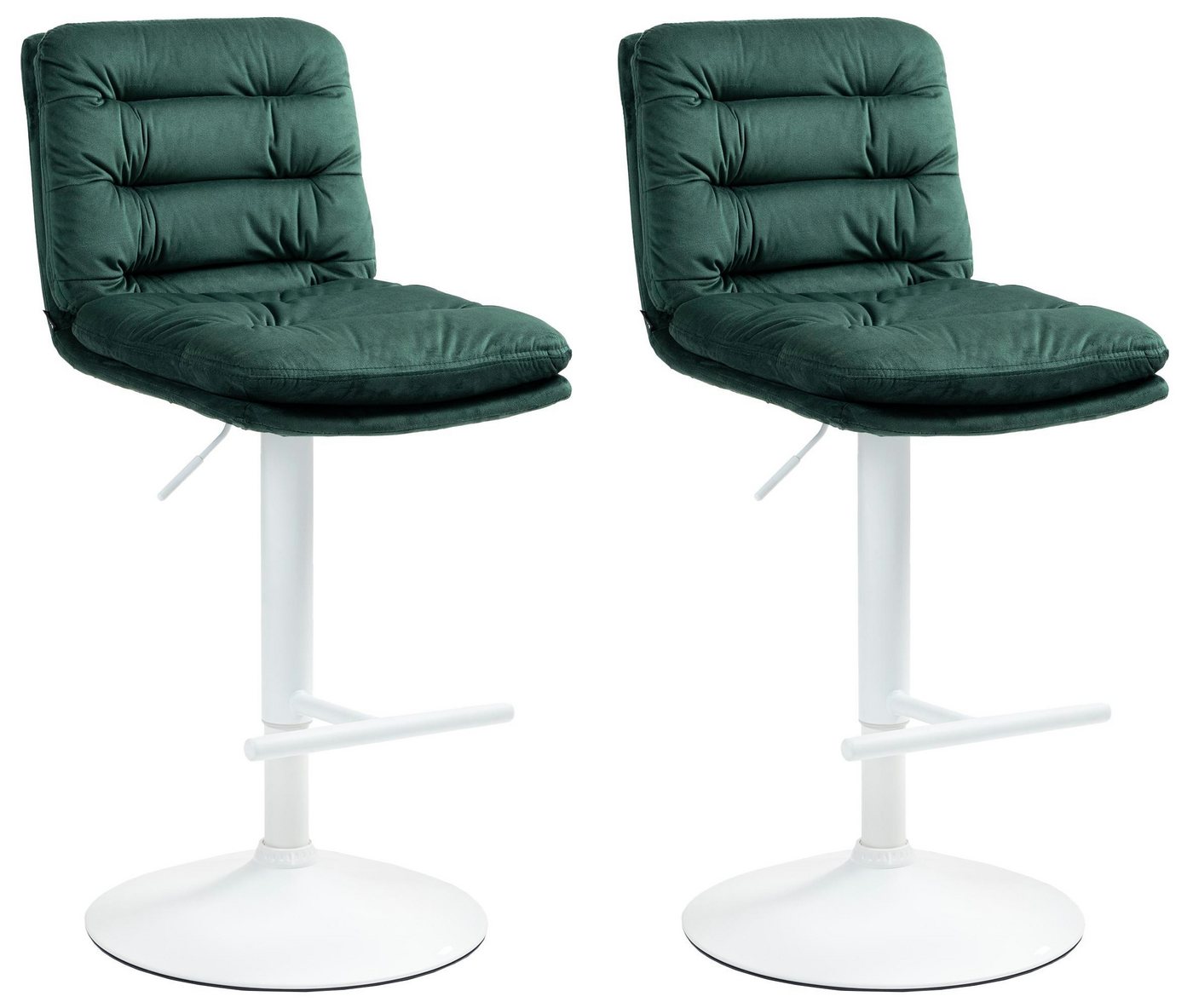 CLP Barhocker Damar (2er Set, 2 St., 2er), mit Samtbezug, drehbar und höhenverstellbar von CLP